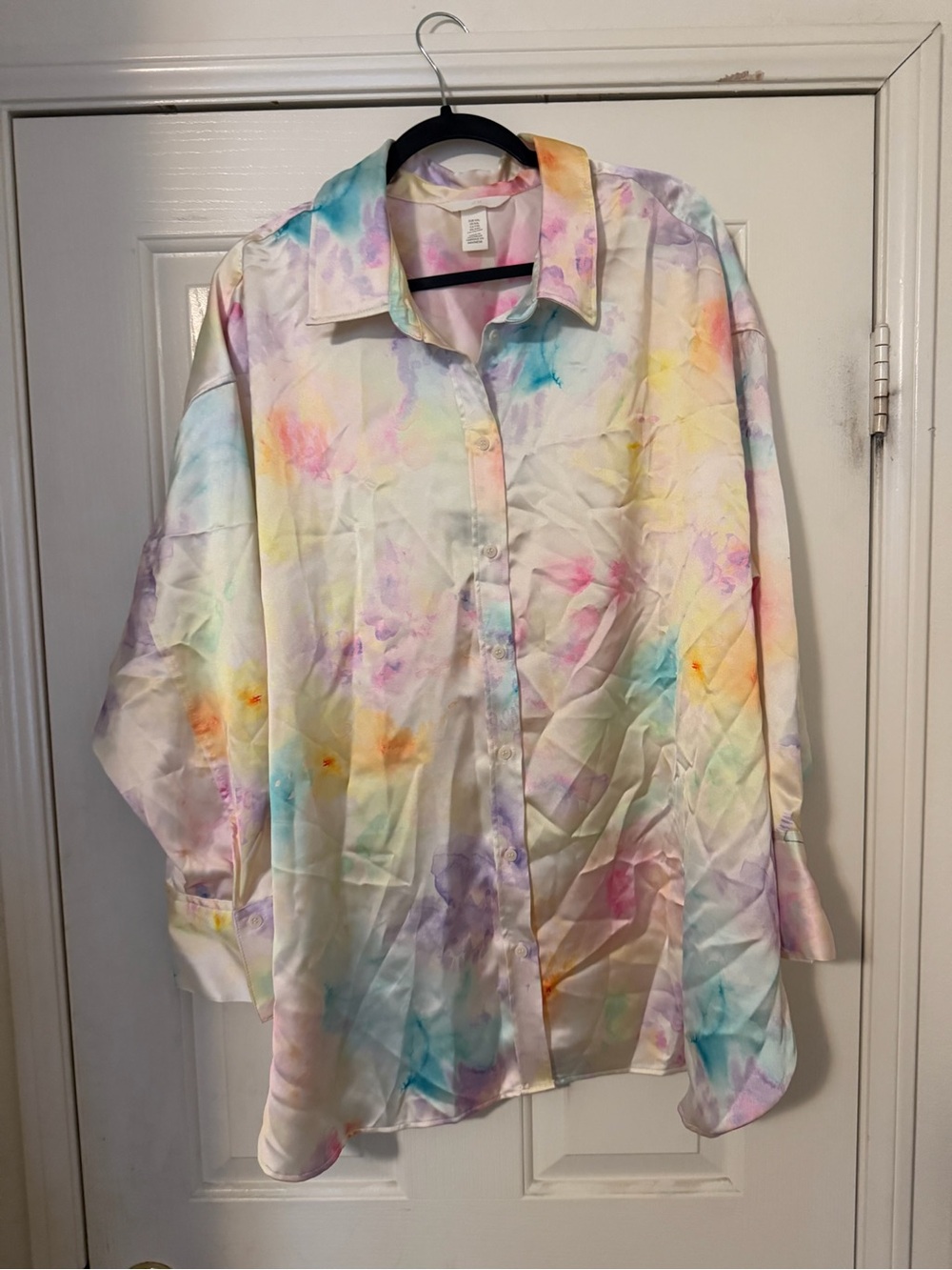 H&M Pastel Watercolor Button-Down Shirt